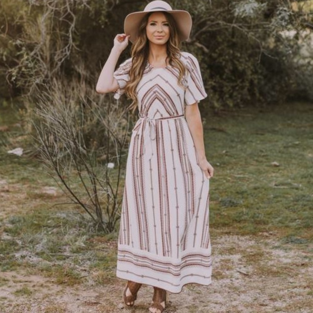 Wren and Ivory Ember Embroidered Maxi in Small